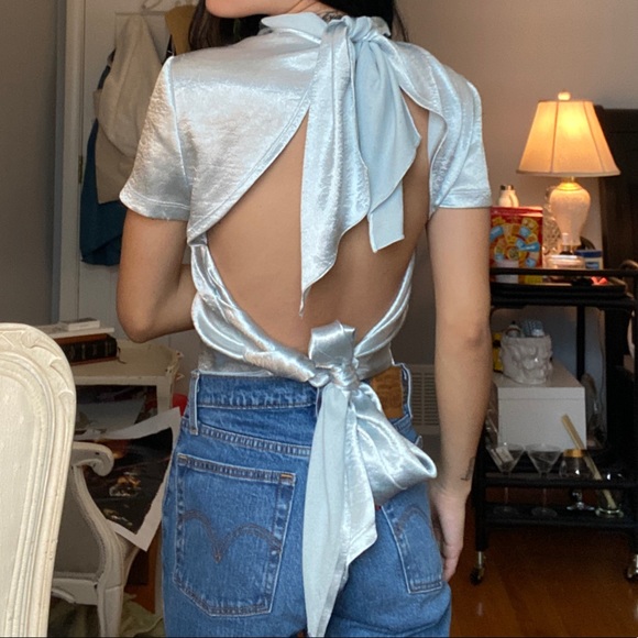 bande noir Tops - Satin tie top